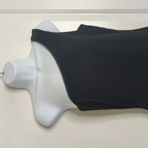 Arianna by Rachel Kaye 80s Tarzan One Shoulder Velvet Sheath Diagonal Hem Gown 4 - Picture 2 of 8